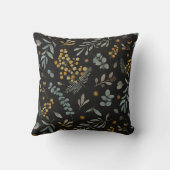 オーストラリアの編み枝細工のユーカリは黒を去ります クッション (裏面)