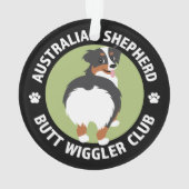 オーストラリアの羊飼いお尻ウィグラークラブ（トリカラー） オーナメント (裏面)