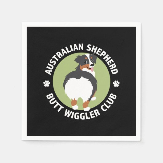 オーストラリアの羊飼いお尻ウィグラークラブ（トリカラー） スタンダードカクテルナプキン (正面)