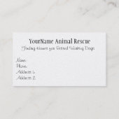 オーストラリアの羊飼いが働く犬のシェルターカード 名刺 (裏面)