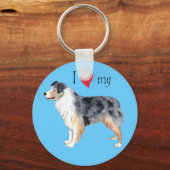 オーストラリアの羊飼いが大好き キーホルダー (正面)