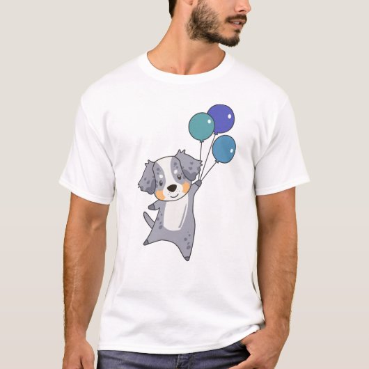 オーストラリアの羊飼いが気球で飛び上がる Tシャツ (正面)