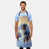 オーストラリアの羊飼いが雪のクリスマスを過ごす エプロン (着用した状態)