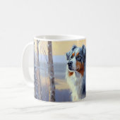 オーストラリアの羊飼いが雪のクリスマスを過ごす コーヒーマグカップ (正面左)