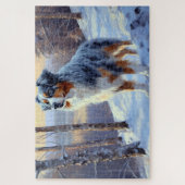 オーストラリアの羊飼いが雪のクリスマスを過ごす ジグソーパズル (縦)