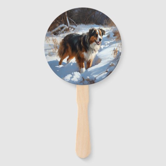 オーストラリアの羊飼いが雪のクリスマスを過ごす ハンドファン (裏面)