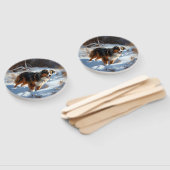 オーストラリアの羊飼いが雪のクリスマスを過ごす ハンドファン (組立なし)