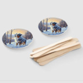 オーストラリアの羊飼いが雪のクリスマスを過ごす ハンドファン (組立なし)