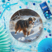 オーストラリアの羊飼いが雪のクリスマスを過ごす ペーパープレート (パーティー)