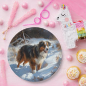 オーストラリアの羊飼いが雪のクリスマスを過ごす ペーパープレート (パーティー)