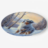 オーストラリアの羊飼いが雪のクリスマスを過ごす ペーパープレート (アングル)