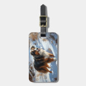 オーストラリアの羊飼いが雪のクリスマスを過ごす ラゲッジタグ (正面縦)