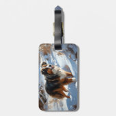 オーストラリアの羊飼いが雪のクリスマスを過ごす ラゲッジタグ (裏面縦)