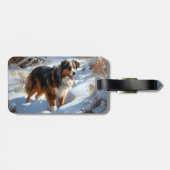 オーストラリアの羊飼いが雪のクリスマスを過ごす ラゲッジタグ (裏面横)