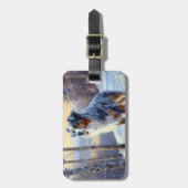 オーストラリアの羊飼いが雪のクリスマスを過ごす ラゲッジタグ (正面縦)