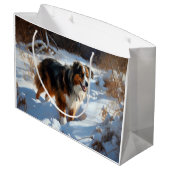 オーストラリアの羊飼いが雪のクリスマスを過ごす ラージペーパーバッグ (裏面アングル)