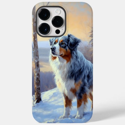 オーストラリアの羊飼いが雪のクリスマスを過ごす Case-Mate iPhoneケース (裏面)