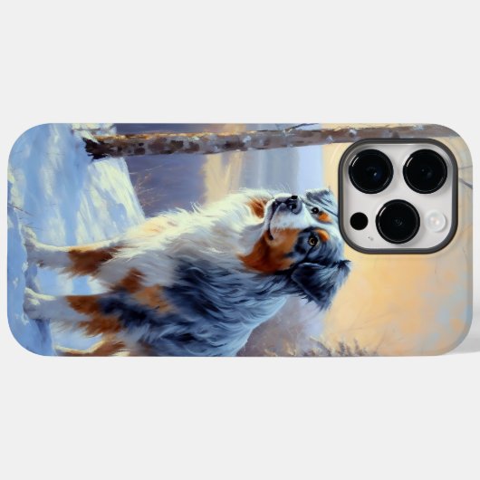 オーストラリアの羊飼いが雪のクリスマスを過ごす Case-Mate iPhoneケース (裏面 (横))