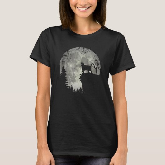 オーストラリアの羊飼いとムーンハロウィン Tシャツ (正面)