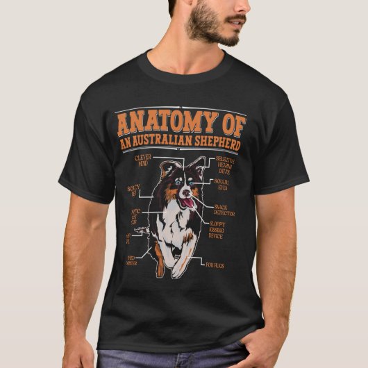 オーストラリアの羊飼いのオーストラリアの解剖学おもしろい学 Tシャツ (正面)