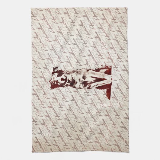 オーストラリアの羊飼いのオーストラリア人 キッチンタオル (縦)