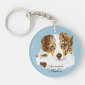 オーストラリアの羊飼いのカスタムなアクリルのkeychain キーホルダー (正面)