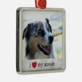 オーストラリアの羊飼いのクリスマスが大好き メタルオーナメント (右)