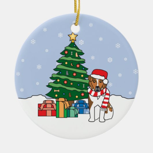 オーストラリアの羊飼いのクリスマスのオーナメント セラミックオーナメント (正面)