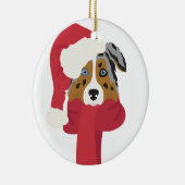 オーストラリアの羊飼いのクリスマスの装飾。スノー セラミックオーナメント (右)