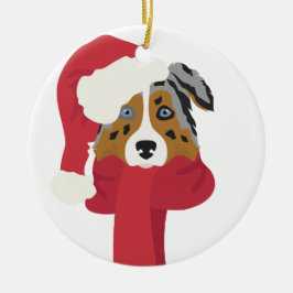 オーストラリアの羊飼いのクリスマスの装飾。スノー セラミックオーナメント