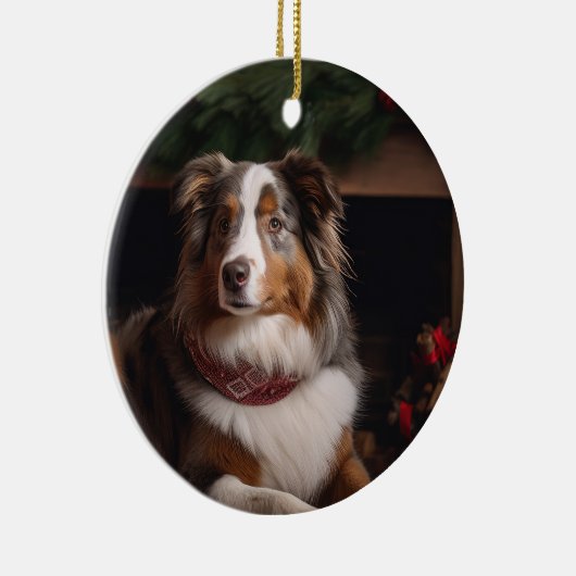 オーストラリアの羊飼いのクリスマスの飾り セラミックオーナメント (右)