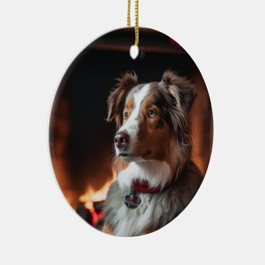 オーストラリアの羊飼いのクリスマスの飾り セラミックオーナメント (右)