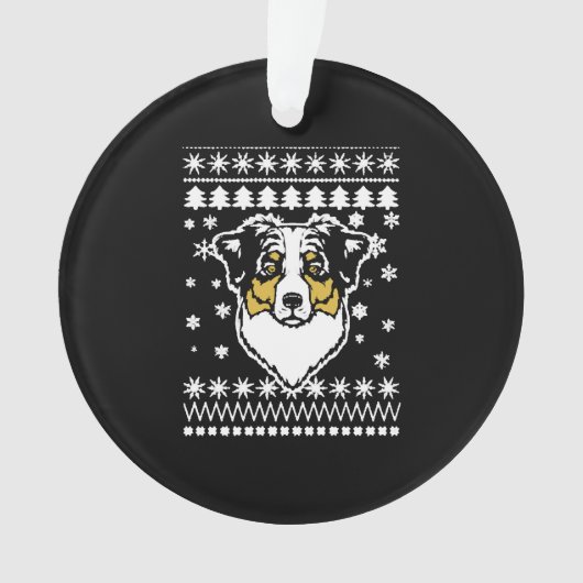 オーストラリアの羊飼いのクリスマスシャツ オーナメント (正面)