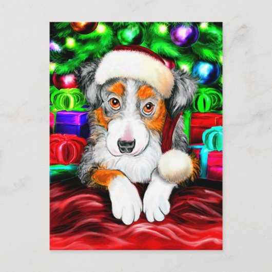 オーストラリアの羊飼いのクリスマスプレゼント シーズンポストカード (正面)
