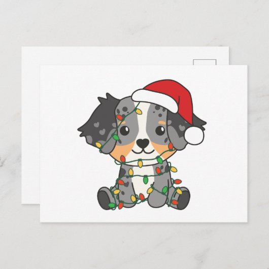 オーストラリアの羊飼いのクリスマス冬の動物 シーズンポストカード (正面/裏面)