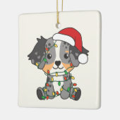 オーストラリアの羊飼いのクリスマス冬の動物 セラミックオーナメント (左)