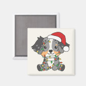 オーストラリアの羊飼いのクリスマス冬の動物 マグネット (正面/裏面)