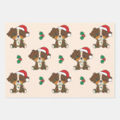 オーストラリアの羊飼いのクリスマス冬の動物 ラッピングペーパーシート (正面)