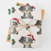 オーストラリアの羊飼いのクリスマス冬の動物 ラッピングペーパーシート (インサイチュ)