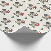 オーストラリアの羊飼いのクリスマス冬の動物 ラッピングペーパー (角)