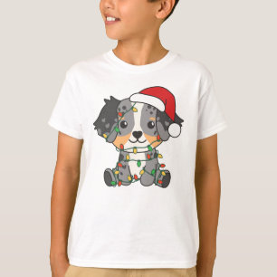 オーストラリアの羊飼いのクリスマス冬の動物 Tシャツ