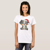 オーストラリアの羊飼いのクリスマス冬の動物 Tシャツ (正面フル)
