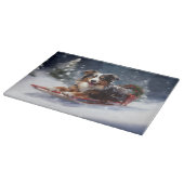 オーストラリアの羊飼いのクリスマス雪の冬 カッティングボード (角)