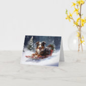 オーストラリアの羊飼いのクリスマス雪の冬 カード (黄色い花)