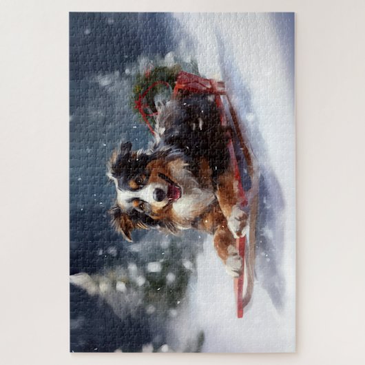 オーストラリアの羊飼いのクリスマス雪の冬 ジグソーパズル (縦)