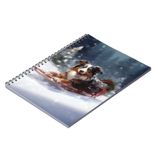 オーストラリアの羊飼いのクリスマス雪の冬 ノートブック (左側)