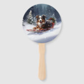 オーストラリアの羊飼いのクリスマス雪の冬 ハンドファン (裏面)