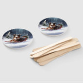 オーストラリアの羊飼いのクリスマス雪の冬 ハンドファン (組立なし)