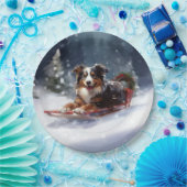 オーストラリアの羊飼いのクリスマス雪の冬 ペーパープレート (パーティー)