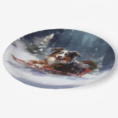 オーストラリアの羊飼いのクリスマス雪の冬 ペーパープレート (アングル)